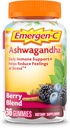 Emergen-C Βιταμίνη C και Ashwagandha Gummies, Συμπλήρωμα διατροφής για την υποστήριξη του ανοσοποιητικού, Berry Blend, Back to School Essentials - 36 Count