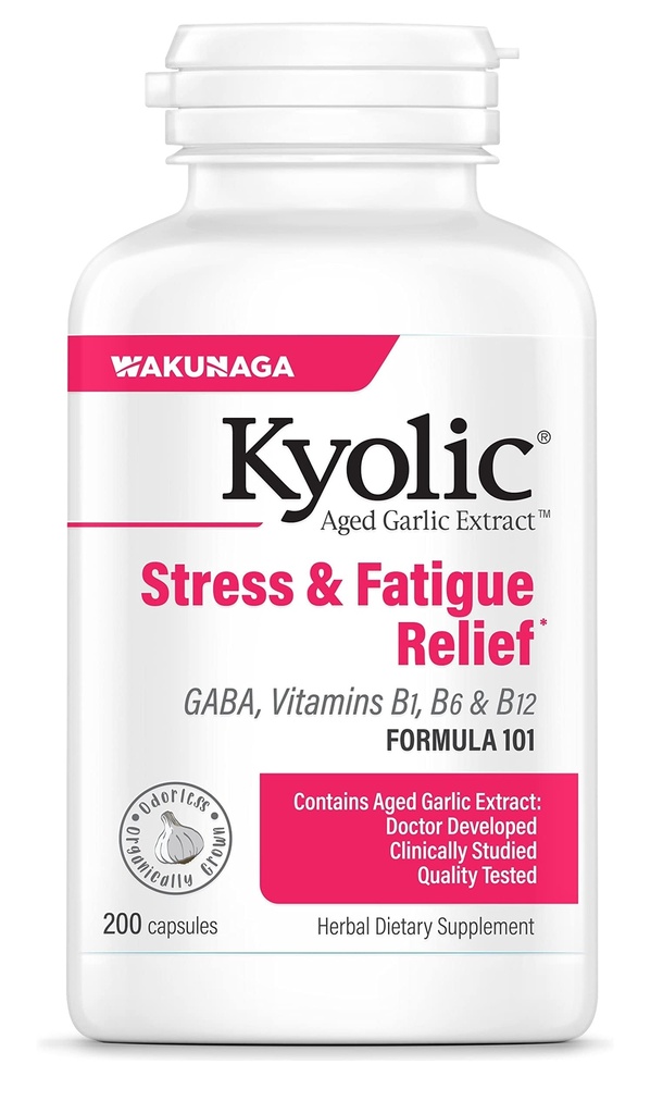 Kyolic Aged Garlic Extract Formula 101, Stress and Fatigue Relief, 200 Κάψουλες.