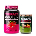 Nutrology TRIPACT Protein Powder, 7-in-1 Replacement Meal Shake, Superberry (40 services) Πράσινα & Φρούτα Σκόνη-Φυσικά πηγασμένα Superfood, Βανίλια Κανέλα (30 Services)