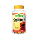 Sesame Street Omega 3 Gummies for Kids, 50 mg Omega-3 ανά Gummy, 4 μήνες προσφοράς, χωρίς ψαρική επίγευση, Shellfish Free Supplement, Brain & Eye Support, 120 Gummies