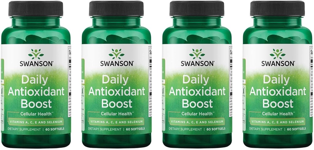 Daily Antioxidant Boost - Προάγει την Κυτταρική Υγεία & την Ανοσολογική Υποστήριξη - Υποστηρίζει τη Φυσική Αμυντική Νοσηλευτική - (60 Softgels) 4 Pack