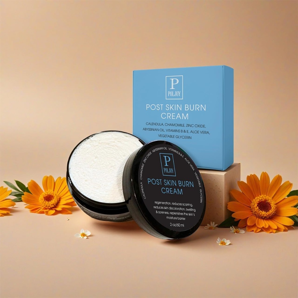 Post Skin Burn Cream, Sunburn Cream για τη θεραπεία πρώτων βοηθειών, Hydrates & Επισκευές Δέρμα με Αλόη Βέρα, Βούτυρο Καριτέ, Οξείδιο ψευδαργύρου, Calendula, Λάδι καρύδας & Βιταμίνες B&E, Κουζίνα & Χρήση Ταξιδιών