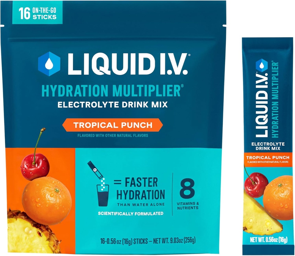 Liquid I.V.® Hydration Multiplier® - Tropical Punch - Hydration Powder Packets 