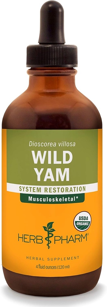 Βότανο Pharm Certified Organic Wild Yam Liquid Extract για υποστήριξη μυοσκελετικού συστήματος - 4 ουγγιά