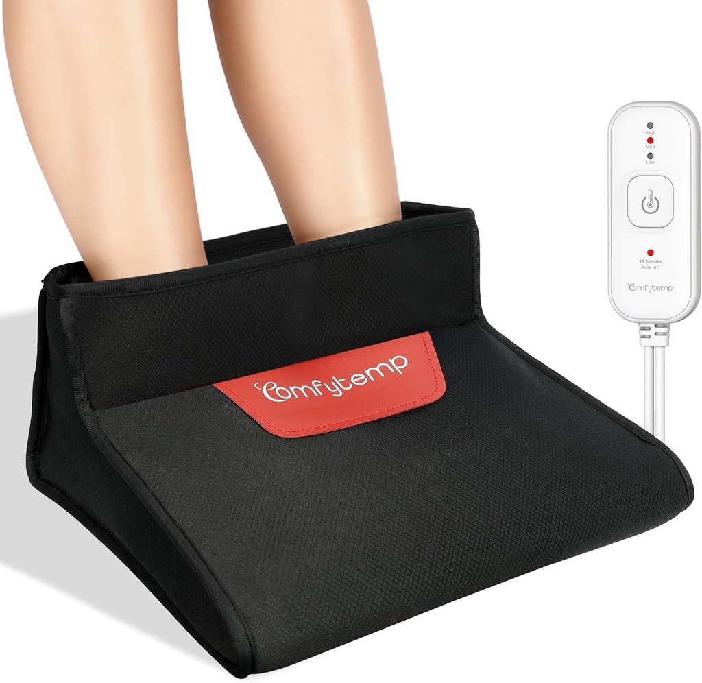 Comfytemp Ηλεκτρικός θερμαινόμενος θερμαντήρας ποδιών για άνδρες και γυναίκες,3D βάση θέρμανσης ποδιών για κρύα πόδια Ankles Ανακούφιση, στεγνά πτερύγια θερμότητας Sanua κάτω από το γραφείο 45Auto κλείσιμο με 3 θερμότητα, γραφείο χειμώνας