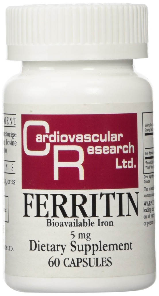 Καρδιαγγειακή έρευνα Ferritin Μέγιστο συμπλήρωμα απορρόφησης σιδήρου 1-Pack, 01- Cream, 60 κάψουλες