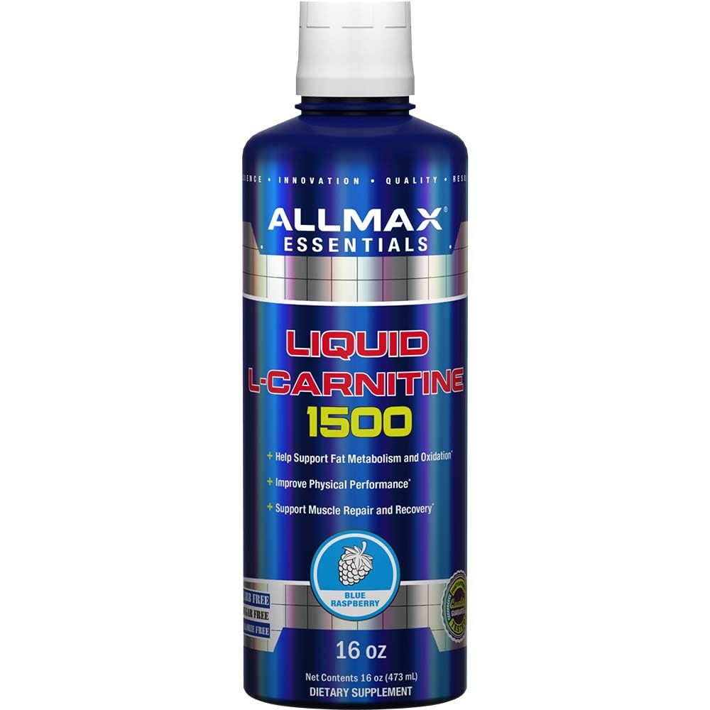 ALLMAX Διατροφή Υγρό L-Καρνιτίνη 1500, Μπλε Βατόμουρο, 16 oz (473 ml)