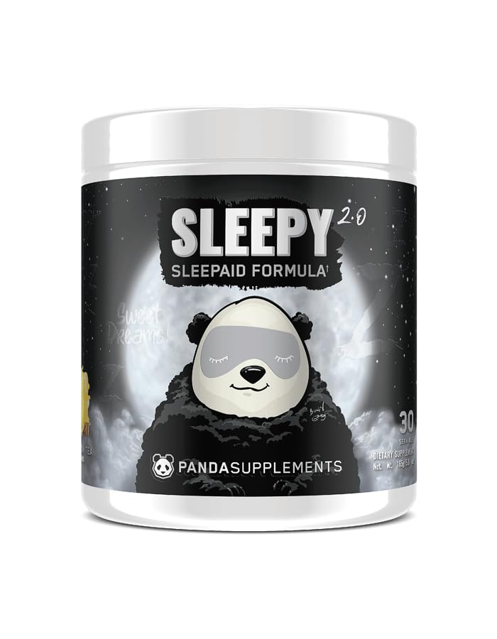 Underground Bio Labs™ Panda SUPPS – Sleepy 2.0 Natural Sleep Aid Formula: 5mg Melatonin, 300mg GABA, Chamomile Extract, (Honey Lemon Tea) 30 Servings