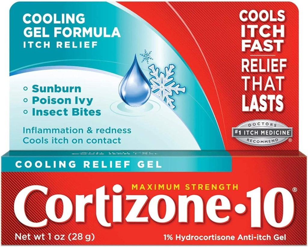 Cortizone-10 Ανακούφιση ψύξης Anti-Itch Gel 1 oz (πακέτο του 2)