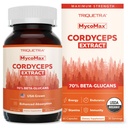 Organic Cordyceps Mushroom Extract - 70% Beta Glucans - Υψηλότερα ενεργά επίπεδα θρεπτικών συστατικών, Max Potency Cordyceps κάψουλες, US Grown + Ultrasonic Extraction - Απόδοση, Ανοσία & Ενέργεια - 60 κάψουλες