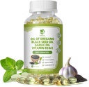 Lukaree Oregano Oil Κάψουλες με Μαύρο Έλαιο Σπέρματος, Σκόρδο, Βιταμίνη D3 E, 99% High Concentred Carvacrol - Αντιοξειδωτικό, ανοσοποιητικό & Digestive Υποστήριξη*, 120 Softgels Caps, 60 Day Supply, Non GMO 