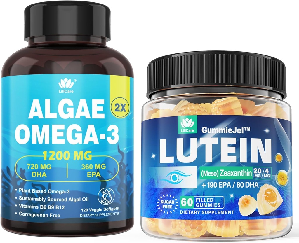 Χωρίς ζάχαρη Λουτεΐνη 20mg 40mg +Vegan Omega 3 DHA EPA