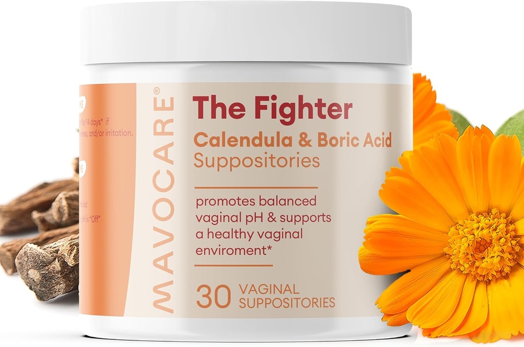 MavoCare Βορικό Οξύ Υποθεσίες για γυναίκες – 600mg με Calendula & Βιταμίνη E – BV & Yeast Υποστήριξη Μόλυνσης, pH Ισορροπία, Odor Ανακούφιση, Γρήγορη Διάλυση, Ενυδατική, Vegan Formula