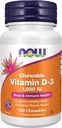 NOW Foods Supplements, Vitamin D-3 1,000 IU, Natural Fruit Flavor, Structural Support*, 180 Chewables