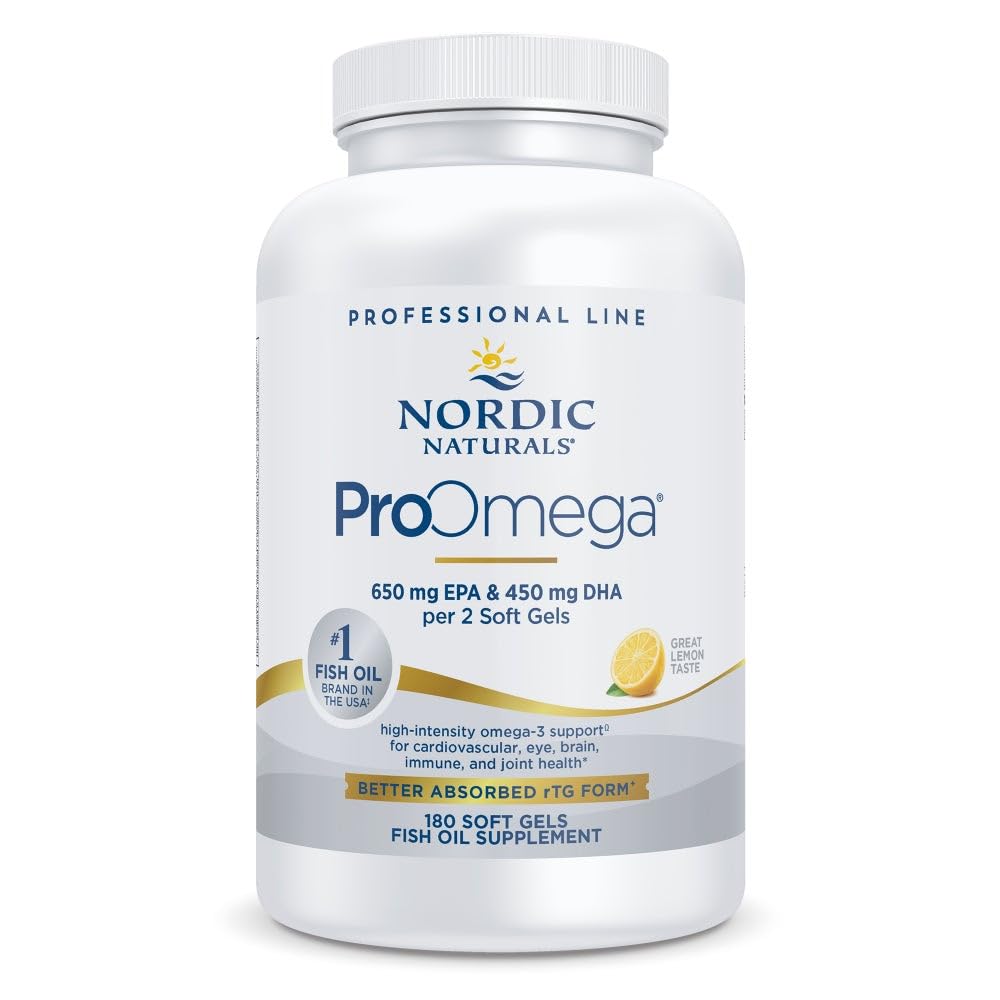 Nordic Naturals ProOmega, Lemon Flavor - 180 μαλακά γέλη - 1280 mg Omega-3 - Ψάρια υψηλής ισχύος με EPA & DHA - Προάγει τον εγκέφαλο, το μάτι, την καρδιά, & την ανοσοποιητική υγεία - Μη GMO - 90 Υπηρεσίες