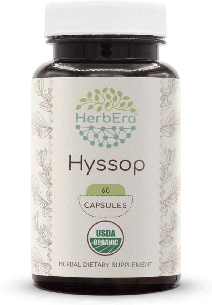 HerbEra Hyssop USDA Organic 60 Capsals 