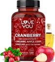 Love You Cranberry 60:1 Extract + Βιολογικό Ξίδι μηλίτη μήλου – Μέγιστη Δύναμη 36,200 mg Ισοδύναμες – 120 κάψουλες Vegan – Ουροτραχύτητα & Πεπτικό Υποστήριξη