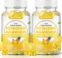 μαλακή αρκούδα Κάλιο Gummies για ενήλικες, Ζάχαρη-ελεύθερο μαγνήσιο συμπλήρωμα με βιταμίνη B6 CoQ10 για τους μυς Cramps Vegan Pineapple Γεύση 120 Gummies