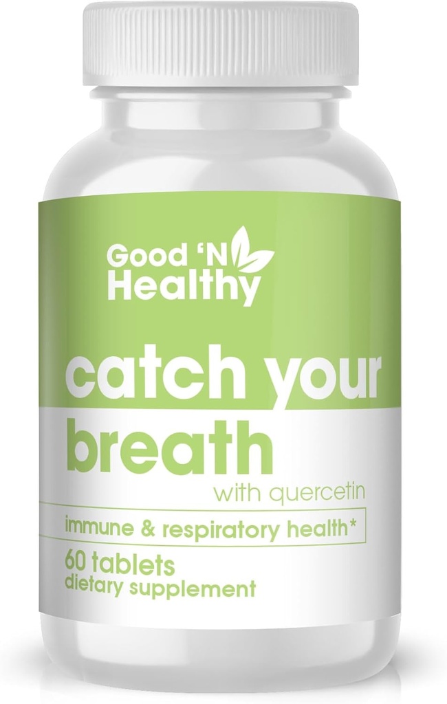 Καλή 'N Healthy Quercetin Πιάσε την αναπνοή σου με φυτική Quercetin συμπλήρωμα για βελτιωμένη ανοσοποιητική και αναπνευστική υγεία, 60 δισκία