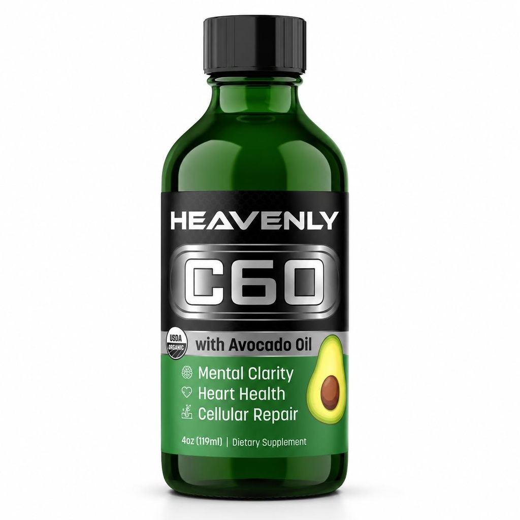 HNP Labs C60 Avocado Oil Cold Pressed Organic - Ενισχύστε την ενέργεια, τη διανοητική σαφήνεια, τη αργή γήρανση φυσικά και την απόδοση - 99,99% Sublimated C60 USA Made Organic Avocado Oil – GMP Certified for Safety