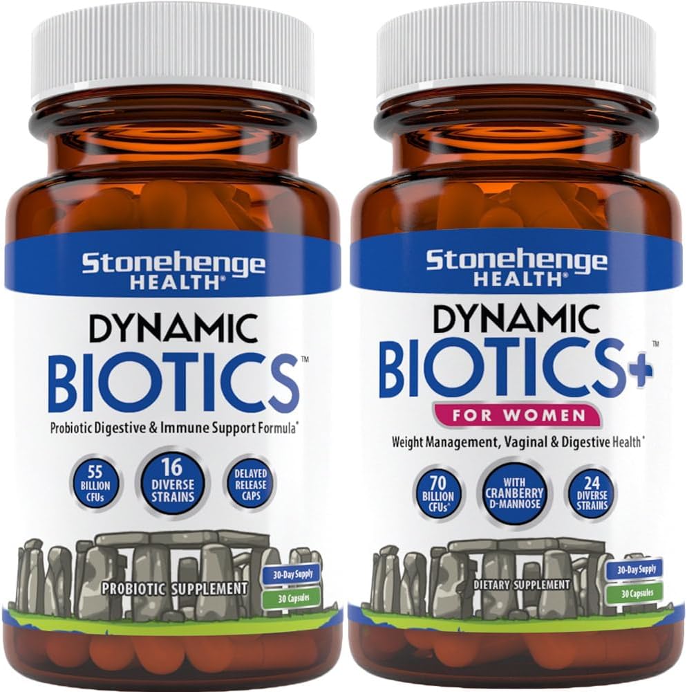 Stonehenge Health Dynamic Biotics + Dynamic Biotics+ for Women Probiotics Bundle Συμπληρώματα για την υποστήριξη Digestive & Feminine Health