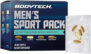 BODYTECH MenaTMs Sport Pack μια καθημερινή πολυβιταμίνη, Ορυκτά, & Συμπληρώματα Συσκευασίες ένα μεμονωμένα τυλιγμένα (30-Day Supply)