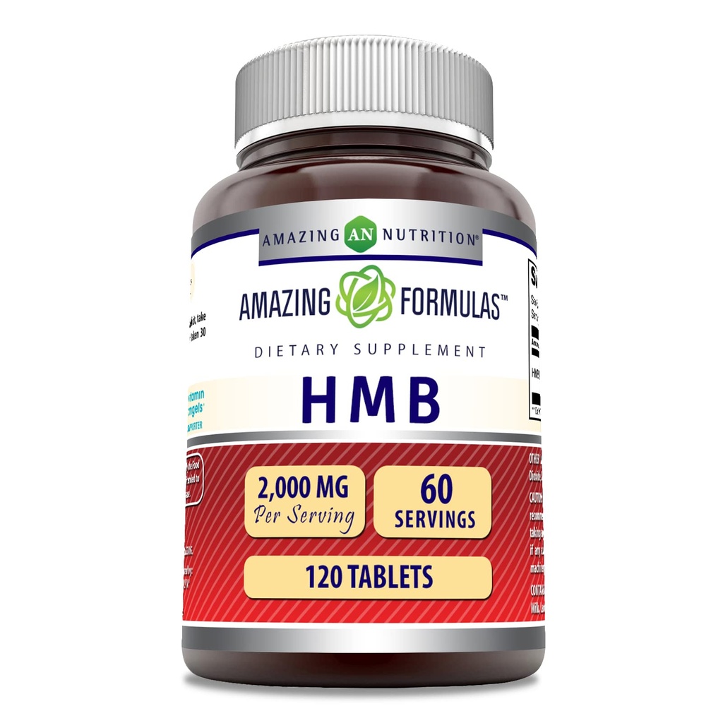 Amazing Formulas HMB (Beta-Hydroxy Beta-Methylbutyrate) Supplement | 2000 Mg Per Serving | 120 Tablets | Non-GMO | Gluten Free | Made in USA