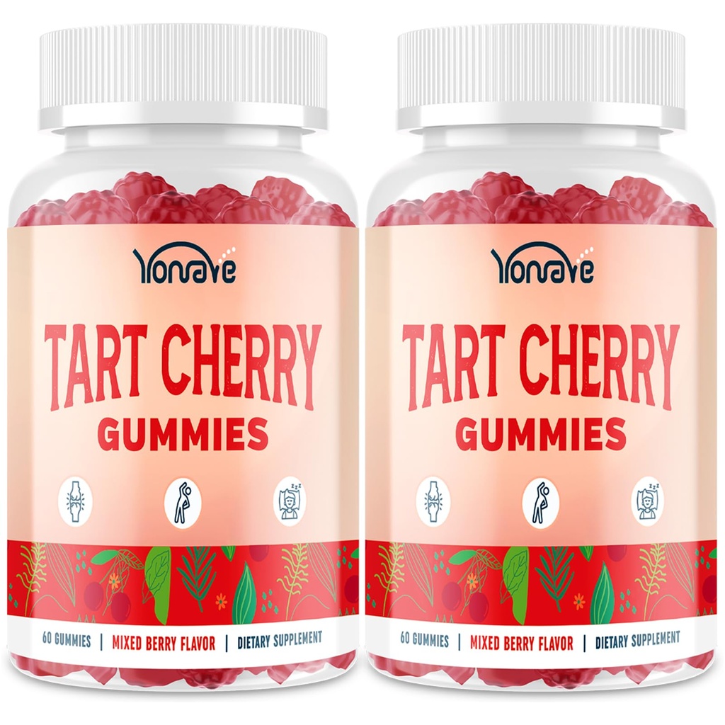 3300mg Tart Cherry Gummies για τον καθαρισμό ουρικού οξέος, τον ύπνο, την ουροδόχο κύστη, την κοινή υποστήριξη και τα νεφρά – εκχύλισμα ταρτ κεράσι με σέλινο, μελατονίνη, βιταμίνη C – Detox & αντιοξειδωτικό – μικτή γεύση μούρου, 120 κόμης