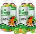 Hemp Gummies for Sleep, Pain, Anxiety High Potency Edible Gummies Extra Strength Organic Hemp Oil Extract Vegan Bear Gummy (2 Packs)