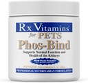 Rx Βιταμίνες Phos-Bind - Παιδική υποστήριξη συμπλήρωμα σκόνης - Phosphate Binder για γάτες & σκύλους για την υγεία των νεφρών - Υποστηρίζει κανονική καθαριότητα νεφρών και απαραίτητη φροντίδα νεφρών - 200g