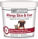 Vet Classics Allergy Skin & Coat Υποστήριξη συμπλήρωμα κατοικίδιων ζώων για σκύλους & γάτες – συμπλήρωμα υγείας κατοικίδιων ζώων για την υγρασία του δέρματος γάτας, Αλλεργίες σκύλου, Αναπνευστική υγεία κατοικίδιων ζώων– Περιλαμβάνει αντιοξειδωτικά – μαλακά μάσημα 90 Ct.