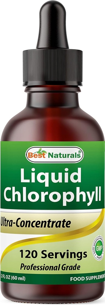 Best Naturals Υγρές σταγόνες χλωροφύλλης - 50 mg - 120 Σερβίρει ανά γυάλινη φιάλη - 2 OZ FL