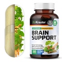 BIO KRAUTER® 4-in-1 Brain Supplements for Memory and Focus with Ginkgo Biloba, Ginseng, Bacopa Monnieri & Ashwagandha - Vegan Brain Health Supplements for Men & Women - 100 Capsules, 50-Day Supply