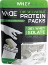 VADE Nutrition Dissolvable Protein Packs - 100% Whey Isolate Protein Powder Vanilla Milkshake - Χαμηλός υδατάνθρακες, χαμηλή θερμίδα, χωρίς λακτόζη, Χωρίς ζάχαρη, χωρίς λίπος, χωρίς γλουτένη - 30 πακέτα για να πάτε