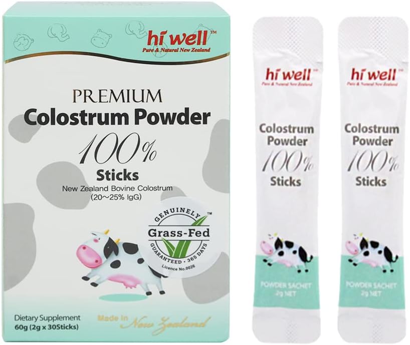 Hi Well Premium Grass-Fed Colostrum Powder 100% 60g(2g x 30Sticks)