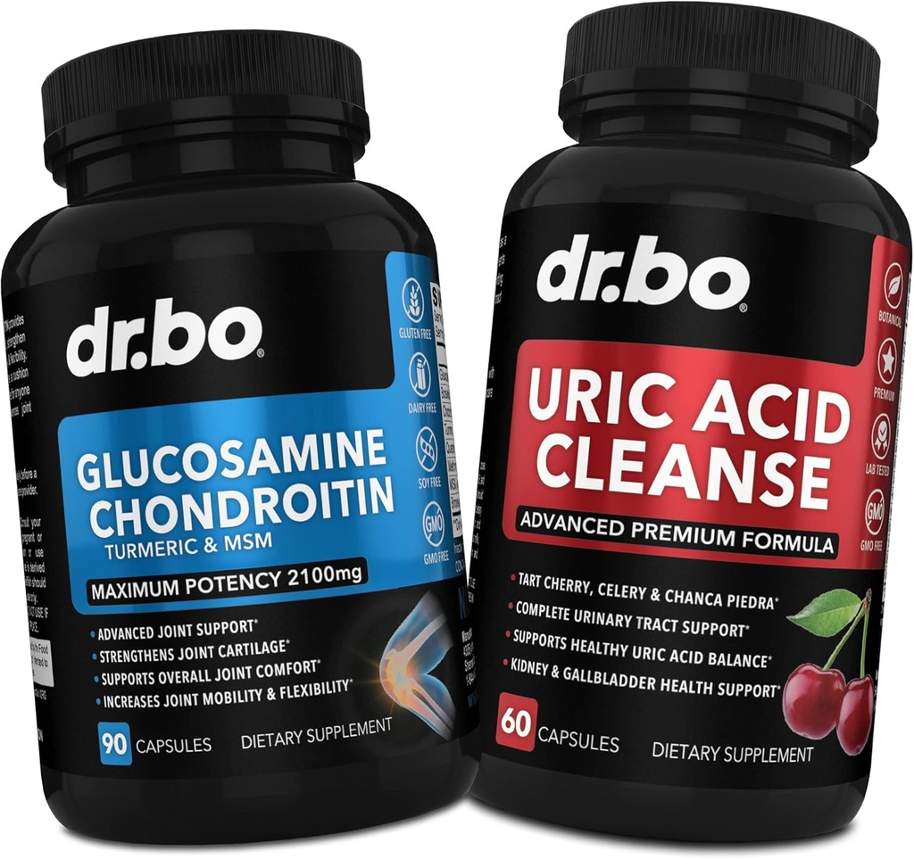 DR. BO Glucosamine Chondroitin Turmeric MSM - Συμπλήρωμα υποστήριξης καθαρισμού ουρικού οξέος