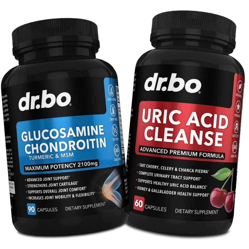 DR. BO Glucosamine Chondroitin Turmeric MSM - Συμπλήρωμα υποστήριξης καθαρισμού ουρικού οξέος
