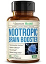 Nootropics Brain Support Supplement - Nootropic Brain Booster για βελτιωμένη εστίαση, συγκέντρωση & μνήμη. Brain Nootropic για την υγεία του εγκεφάλου, Mood & Energy Support. Μη ΓΤΟ. Φτιαγμένο στις ΗΠΑ. 60 Καψάκια