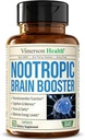 Nootropics Brain Support Supplement - Nootropic Brain Booster για βελτιωμένη εστίαση, συγκέντρωση & μνήμη. Brain Nootropic για την υγεία του εγκεφάλου, Mood & Energy Support. Μη ΓΤΟ. Φτιαγμένο στις ΗΠΑ. 60 Καψάκια