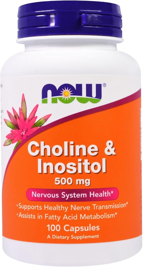 Now Foods Now Foods, (3 Pack) Choline & Inositol, 500 mg, 100 Κάψουλες