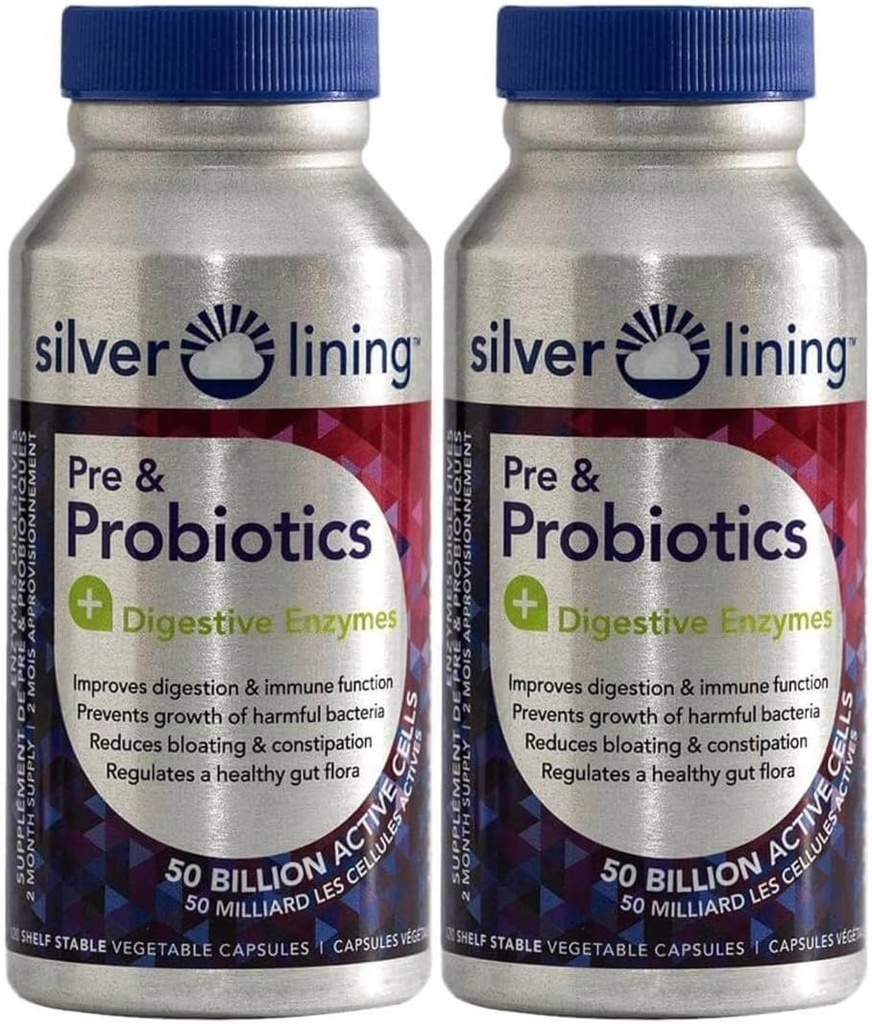 Silver Lining Pre & Probiotics + Digestive Enzymes 