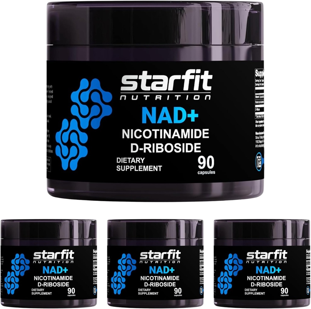 STARFIT - Νικοτιναμίδη D-Riιβοζίδη, Νικοτιναμίδη Ριβοζίδιο για την υποστήριξη NAD+ Επίπεδα, Focus και το συμπλήρωμα ενέργειας, Υποστήριξη μεταβολισμού Nikotinamide Riboside NAD συμπλήρωμα, 360 κάψουλες