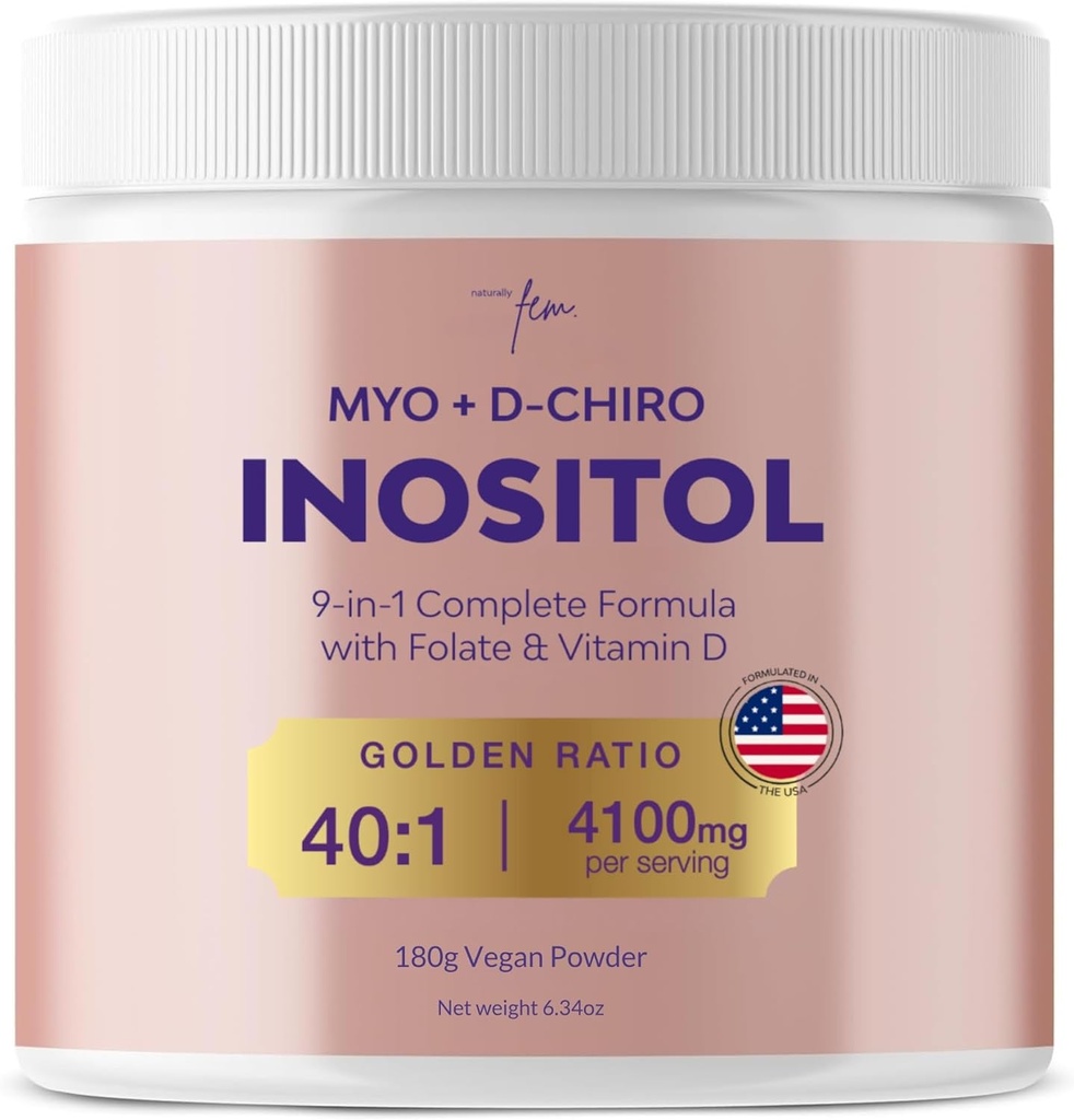 QSTA Myo-Inositol & D-Chiro Inositol συμπλήρωμα για τις γυναίκες 4100mg (40:1 Ratio) – 9-in-1 Ορμονική & Μεταβολική Υποστήριξη με πολυβιταμίνες PCOS. Inositol συμπλήρωμα σκόνης για την ισορροπία ορμονών