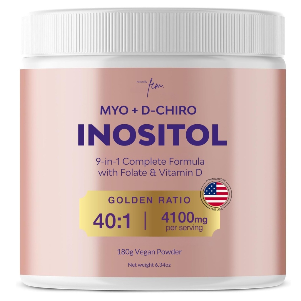 QSTA Myo-Inositol & D-Chiro Inositol συμπλήρωμα για τις γυναίκες 4100mg (40:1 Ratio) – 9-in-1 Ορμονική & Μεταβολική Υποστήριξη με πολυβιταμίνες PCOS. Inositol συμπλήρωμα σκόνης για την ισορροπία ορμονών