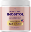 QSTA Myo-Inositol & D-Chiro Inositol συμπλήρωμα για τις γυναίκες 4100mg (40:1 Ratio) – 9-in-1 Ορμονική & Μεταβολική Υποστήριξη με πολυβιταμίνες PCOS. Inositol συμπλήρωμα σκόνης για την ισορροπία ορμονών