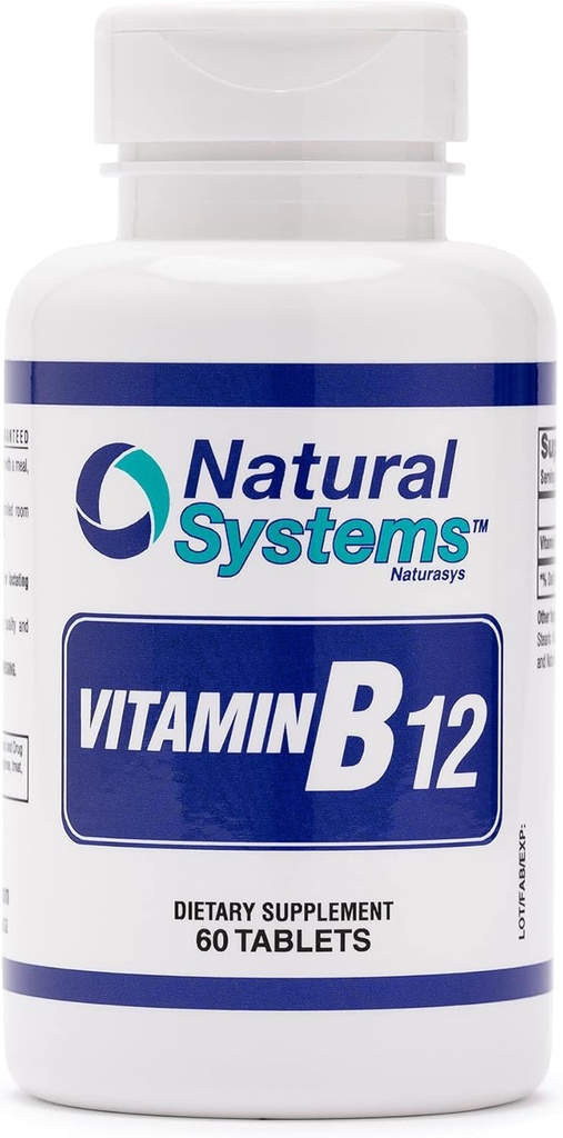 Βιταμίνη B12 60 Δισκία 1000 mcg από Φυσικά Συστήματα - B12 Βιταμίνες 1000mg για Ενήλικες Βοηθά στην διέγερση της μνήμης* - Βιταμίνη B12 1000 mcg για Καλή Διέγερση* - Βιταμίνη B12 Ενεργειακή Μεταβολισμός Υποστήριξη*