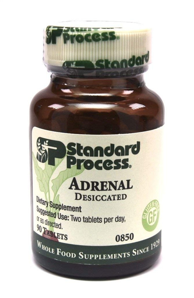 Τυποποιημένη διαδικασία- Adrenal Desiccated / Adrenal Υποστήριξη για την παραγωγή ενέργειας, λειτουργία ανοσοποιητικού συστήματος και την υγεία του Adrenal, χωρίς γλουτένη, 90 δισκία