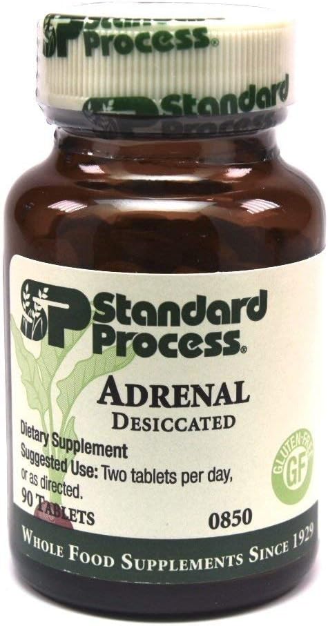 Standard Process- Adrenal Desiccated / Adrenal Support for Energy Production, Immune System Function and Adrenal Health, Gluten Free, 90 Tablets