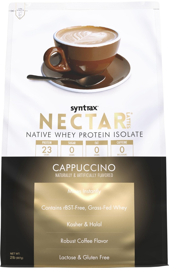 Διατροφή Syntrax Nectar Lattes, 100% Whey Protein Isolate Powder, Cappuccino, 2 lbs