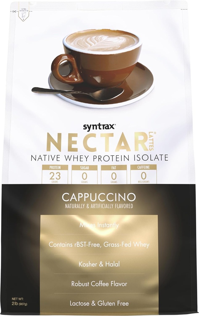 Διατροφή Syntrax Nectar Lattes, 100% Whey Protein Isolate Powder, Cappuccino, 2 lbs